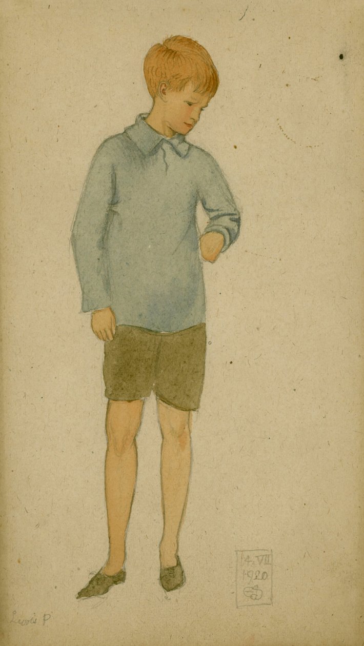 Lewis P., 14 Temmuz 1920 (kalem ve kağıt üzerinde tuvalet) by Joseph Edward Southall