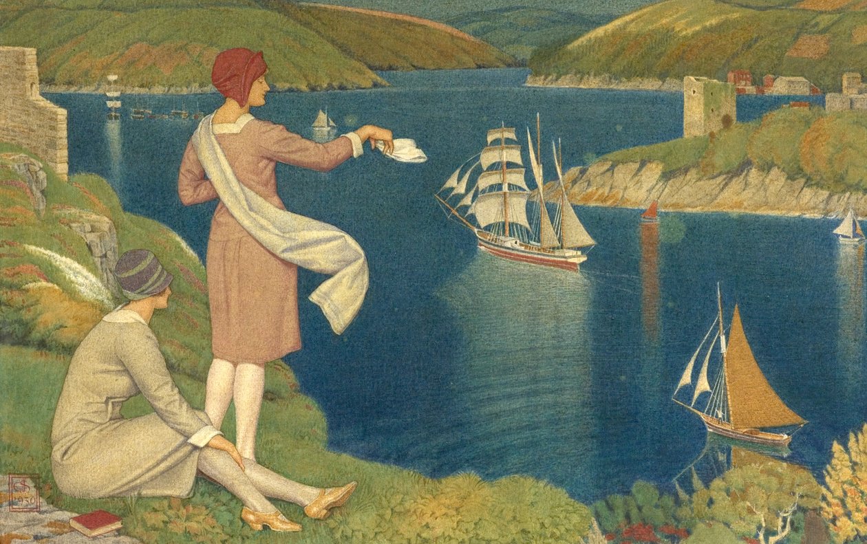 Dönüş, 1930 (kumaşta tempera (muhtemelen ipek)) by Joseph Edward Southall