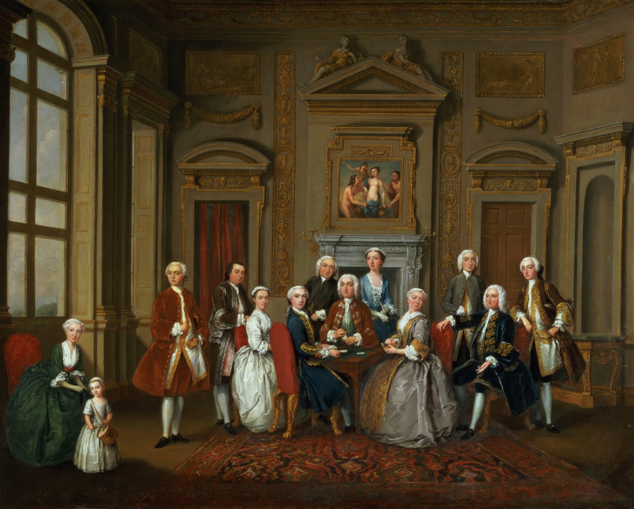 Palladyan Bir İç Mekanda Bir Aile (Tylney Grubu), 1740 by Joseph Francis Nollekens