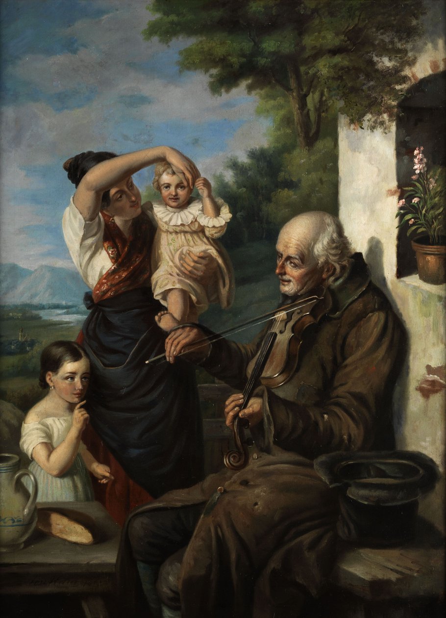 Yaşlı dilenci müzisyen. by Joseph Haier