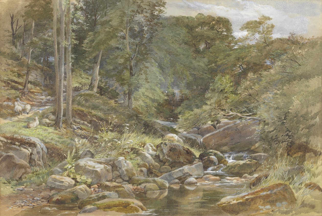 Larpool Beck, Whitby (wc with gouache on paper) by Joseph John Jenkins