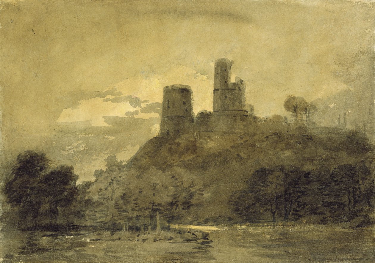 Nehir kıyısında bir kale, ay ışığı by Joseph Mallord William Turner