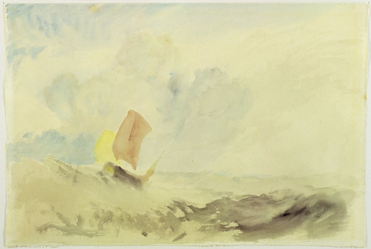 A Sea Piece - A Rough Sea with a Fishing Boat, 1820-30  by Joseph Mallord William Turner