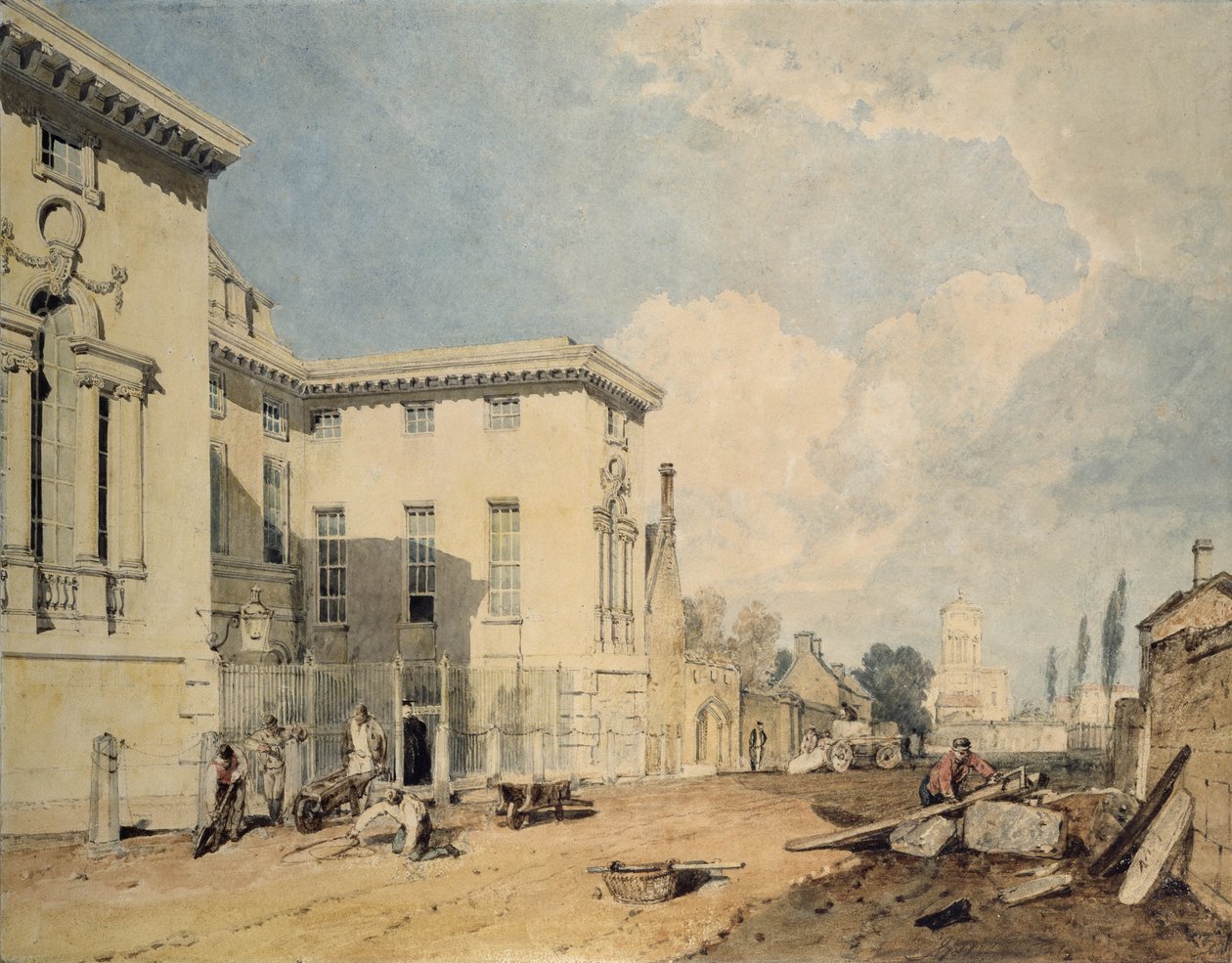 Worcester College'dan Bir Görünüm, 1803-04 (beyaz olmayan kağıt üzerinde grafit üzerinde wc) by Joseph Mallord William Turner