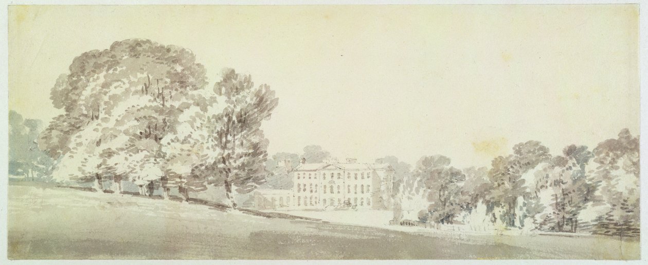 Bir parkta üç katlı bir Gürcü evi, c.1795 (kağıt üzerinde grafit üzerinde yıkama) by Joseph Mallord William Turner