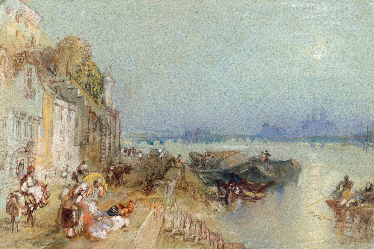 Andernach, 1817 (dokuma kağıt üzerine kalem ve siyah mürekkepli tuvalet) by Joseph Mallord William Turner
