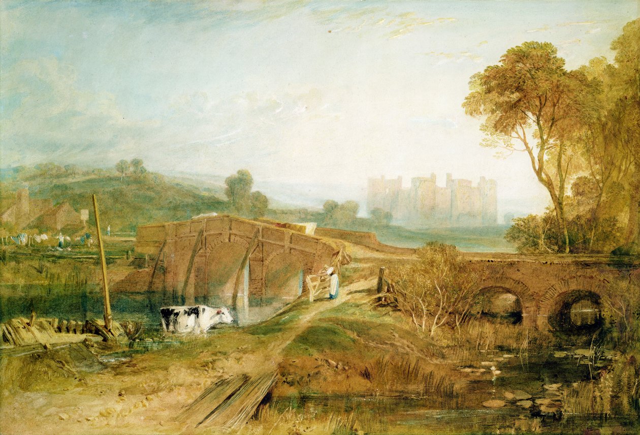 Bodiam Kalesi, Sussex (kağıt üzerinde arap zamkı ile kalem ve tuvalet) by Joseph Mallord William Turner