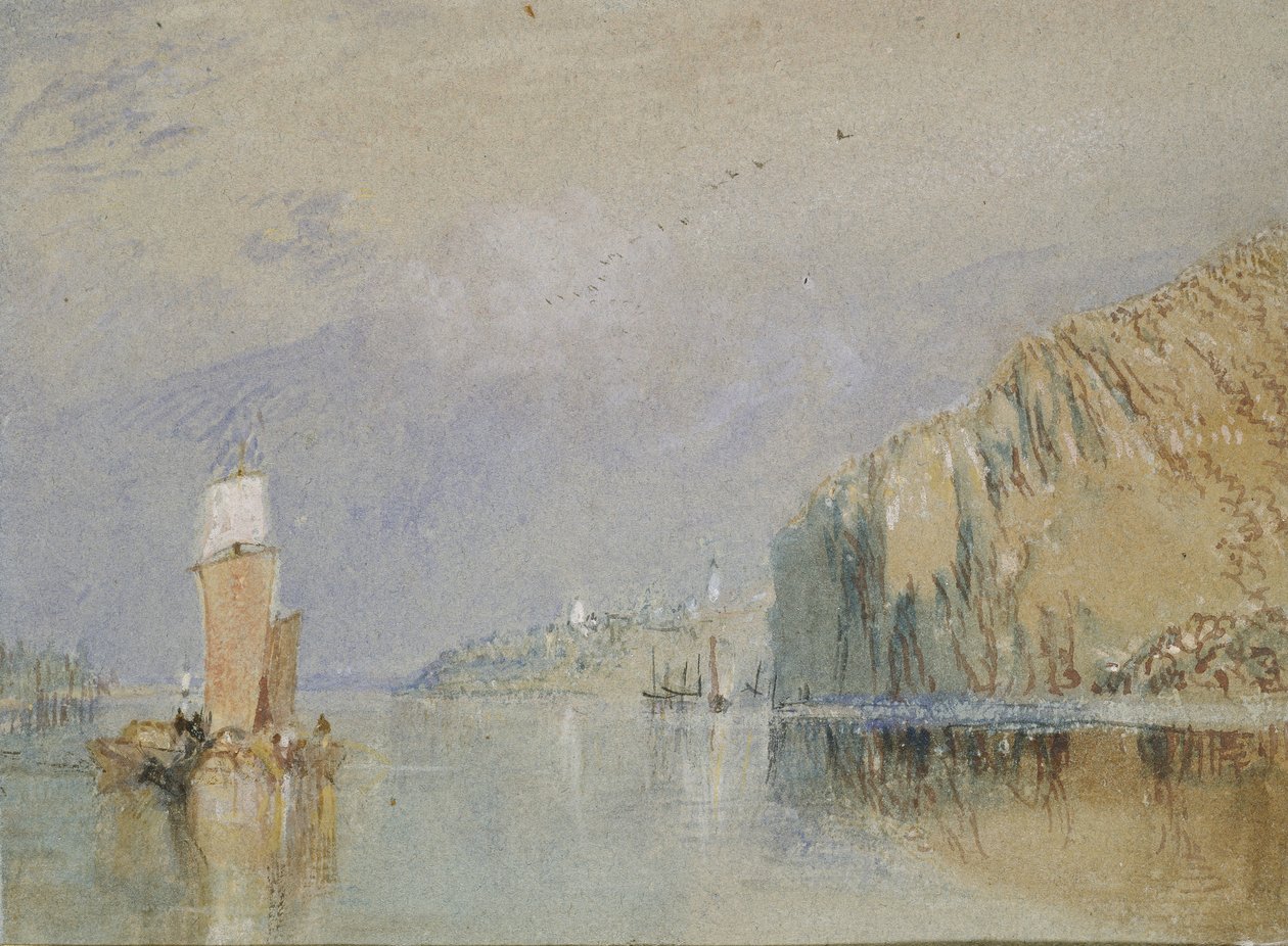 Coteaux de Mauves, 1830 dolayları by Joseph Mallord William Turner