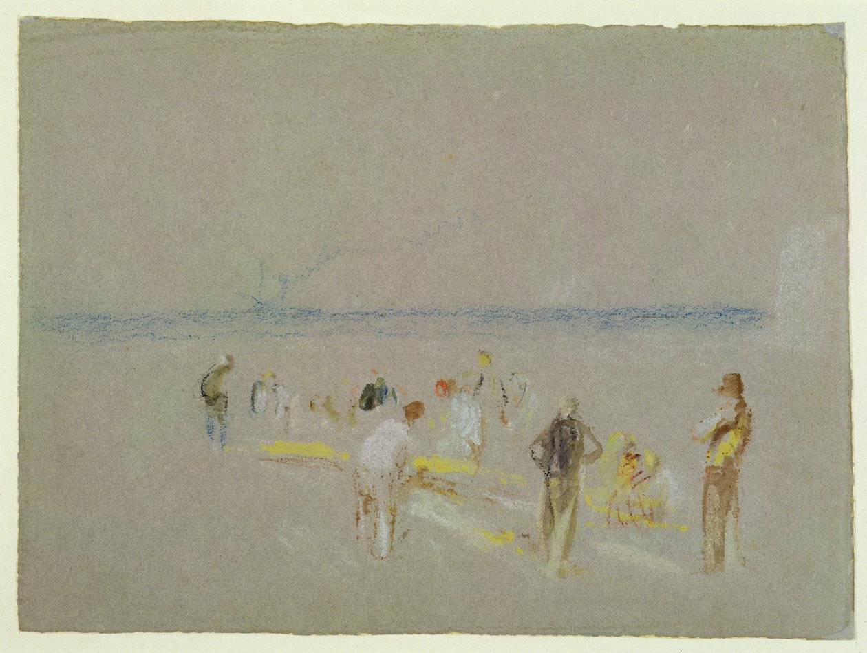 Goodwin Kumlarında Kriket (kağıt üzerinde tebeşir, klozet ve gövde rengi) by Joseph Mallord William Turner