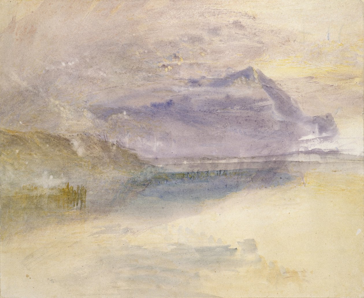 Akşam: Zug'dan görülen Rigi Dağı'ndaki Bulut, 1841 dolayları by Joseph Mallord William Turner