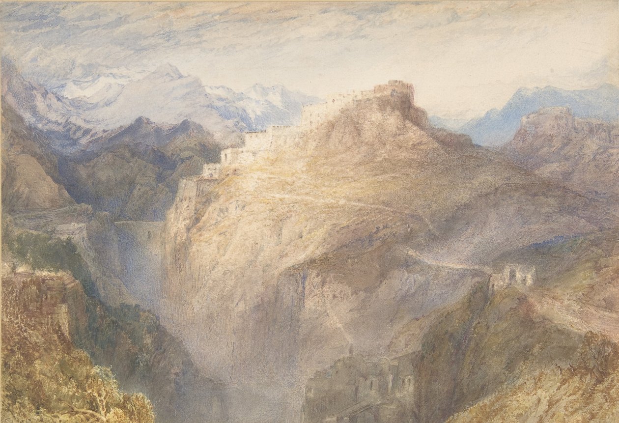 LEssillon Kalesi, Val de la Maurienne, Fransa, 1836 (grafit üzerine wc ve guaj boya) by Joseph Mallord William Turner
