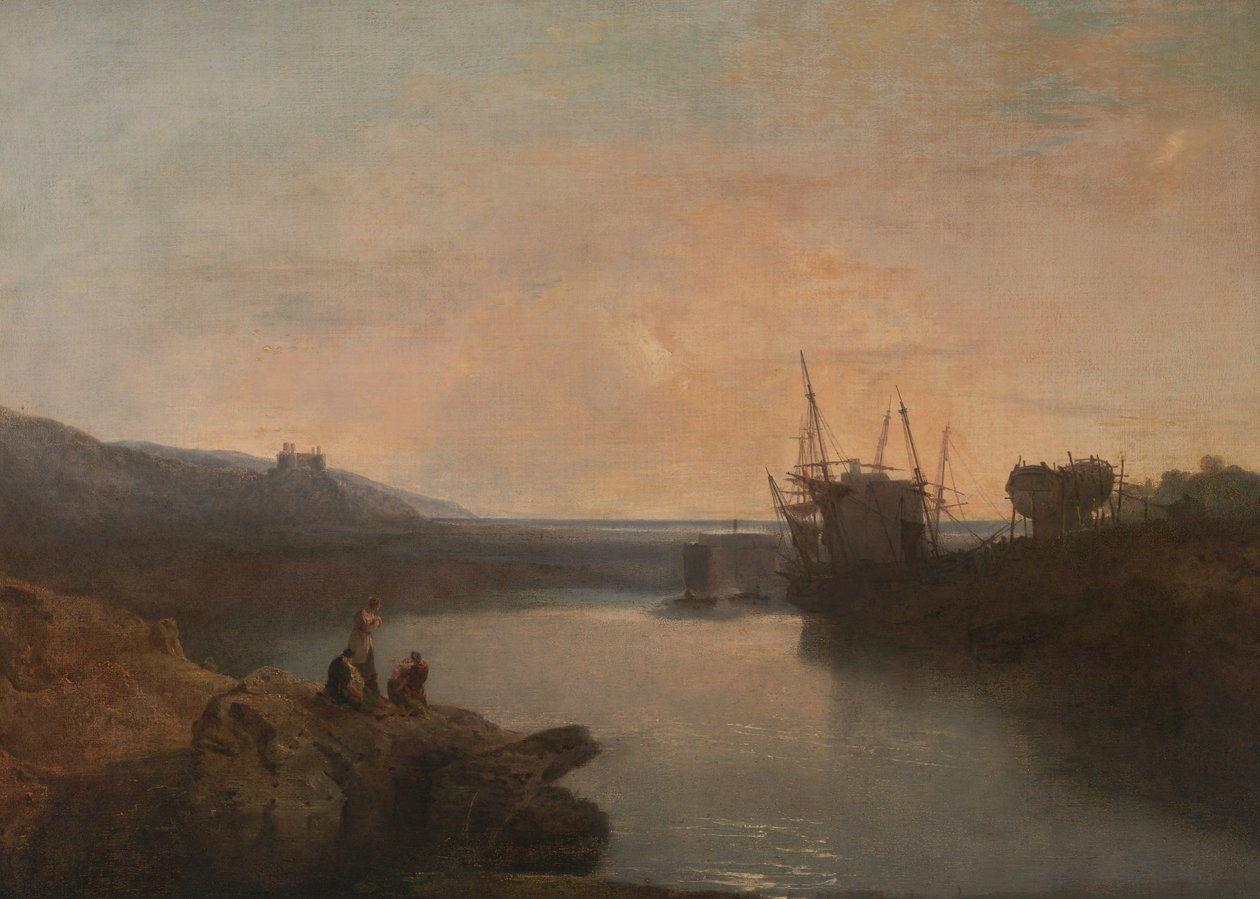 Harlech Kalesi, Twgwyn Feribotundan, Summers Evening Twilight by Joseph Mallord William Turner