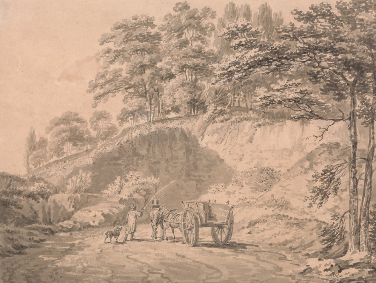 Atlı ve Arabalı Adam Taş Ocağına Giriyor by Joseph Mallord William Turner