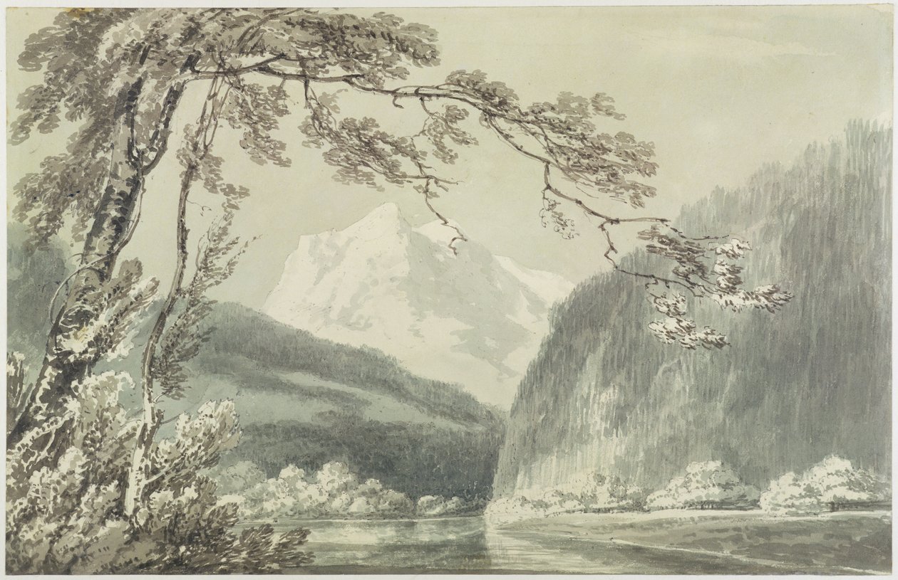 Grindelwald yakınlarında, c.1796 (kağıt üzerinde grafit üzerinde mavi ve gri yıkama) by Joseph Mallord William Turner