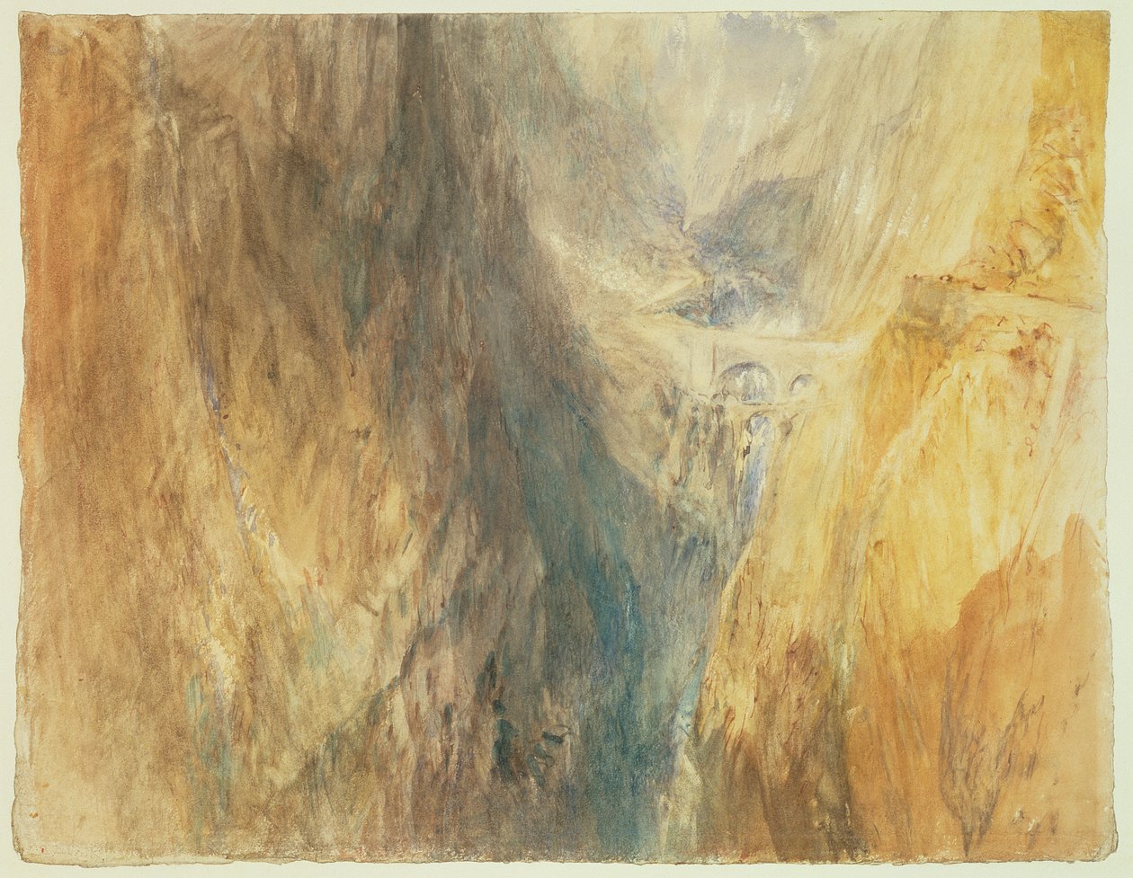 No.0586 Şeytan Köprüsü, St. Gotthard, c.1841 (wc ve mürekkep) by Joseph Mallord William Turner