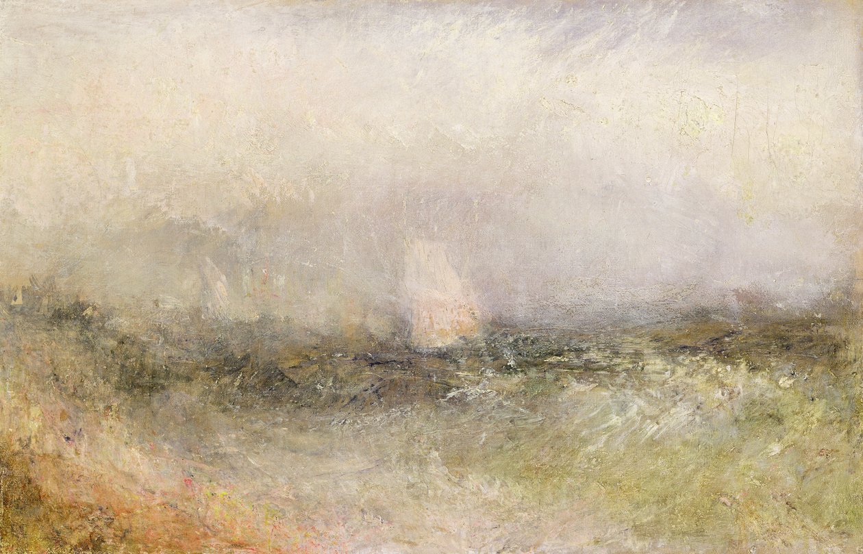 Nore Off: Wind and Water, 1840-5 (tuval üzerine serilen kağıt üzerine yağlı boya) by Joseph Mallord William Turner