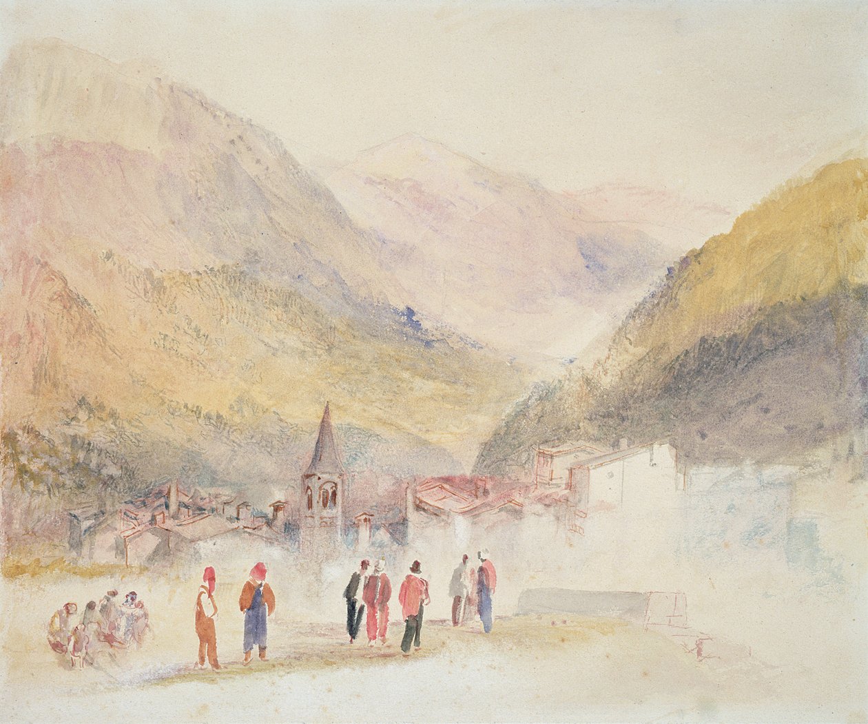 Pre St Didier, 1836 (kağıt üzerinde grafit üzerine wc ve kalem ve mürekkep) by Joseph Mallord William Turner