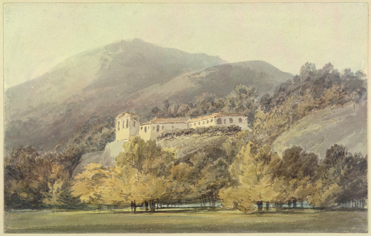 Santa Lucia, Caserta yakınlarında bir Manastır, c.1795 (kağıt üzerinde kurşun kalem üzerinde wc) by Joseph Mallord William Turner