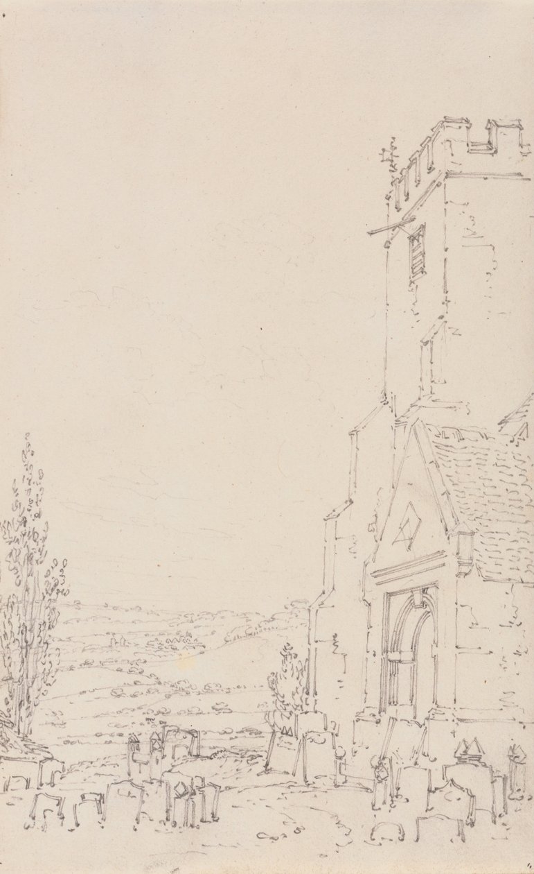 Güney Sundurma ve Tanımlanamayan Bir Kilisenin Kulesi by Joseph Mallord William Turner