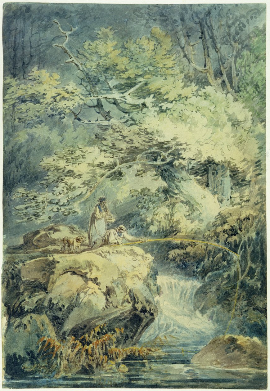 The Angler, 1794 (kağıt üzerinde grafit üzerinde wc) by Joseph Mallord William Turner