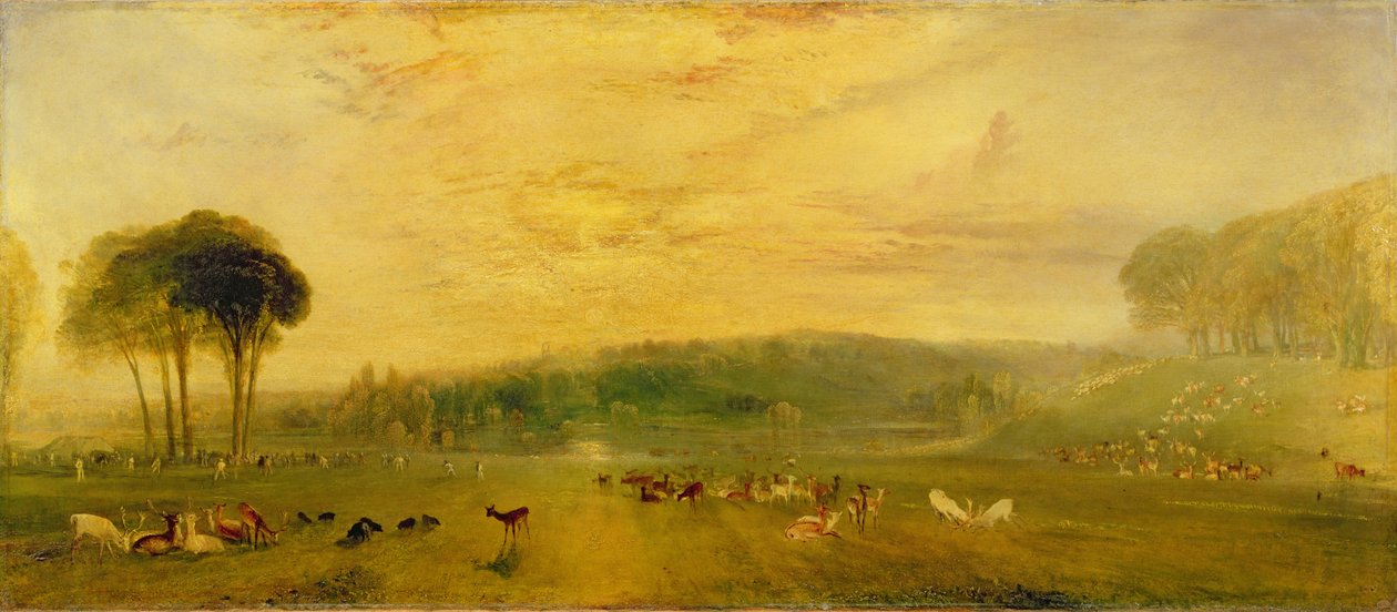 Göl, Petworth: Gün Batımı, Dövüş Bucks, 1829 dolayları by Joseph Mallord William Turner