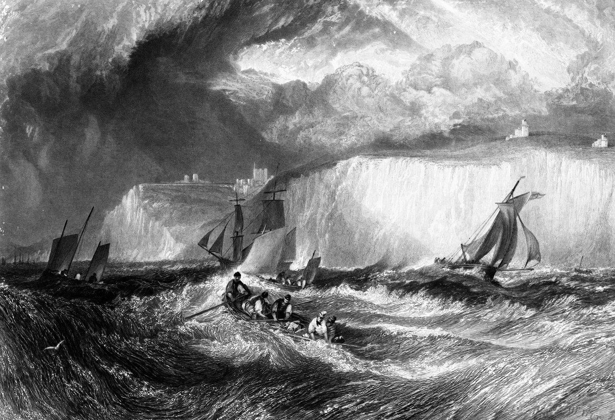 Dover Boğazı, William Miller tarafından kazınmış, 1827 by Joseph Mallord William Turner