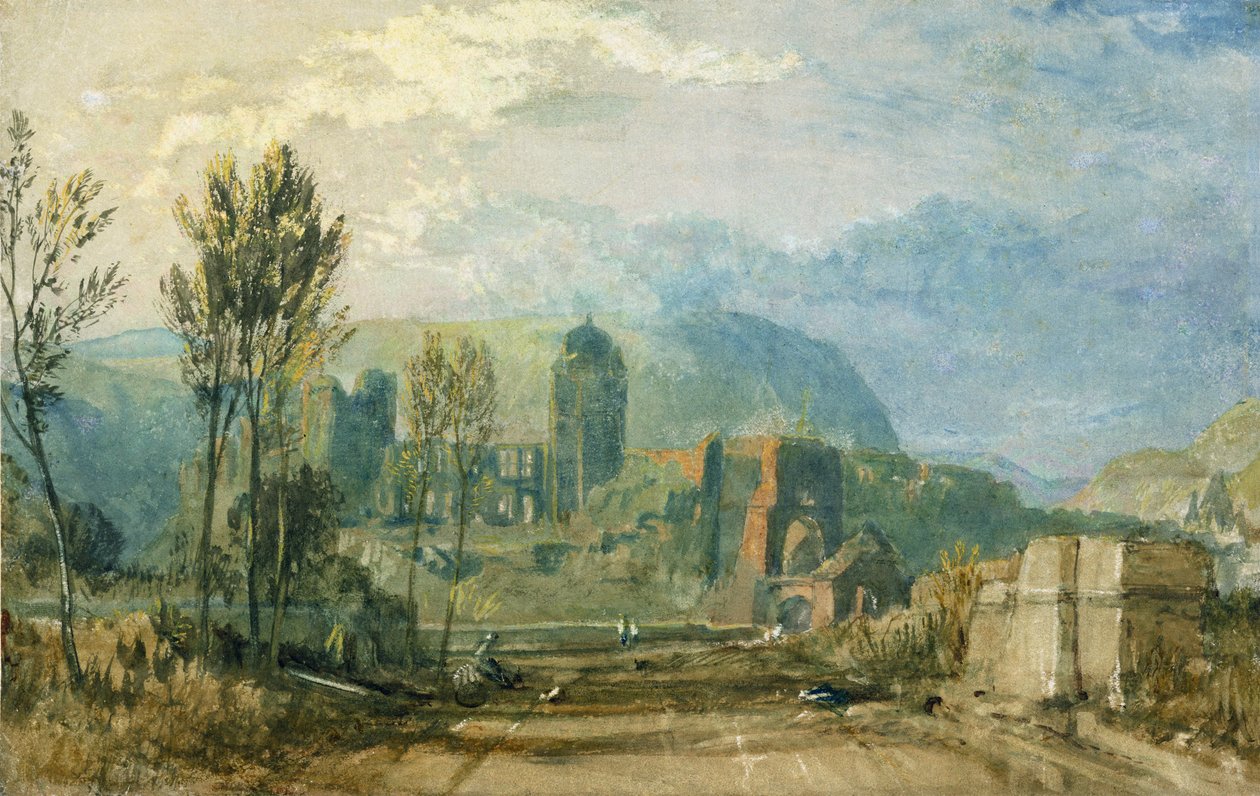 Tours, Sunset: Looking Backwards, c.1826-30 (gouache and wc with pen und ink over graphite on paper) by Joseph Mallord William Turner