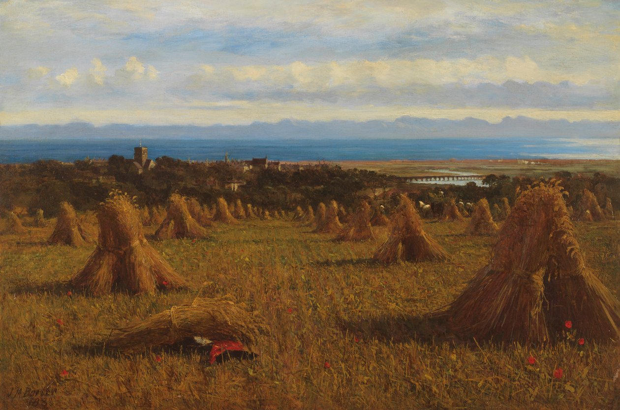 Cornstooks, Berwick Ötesi, 1888 by Joseph Moseley Barber
