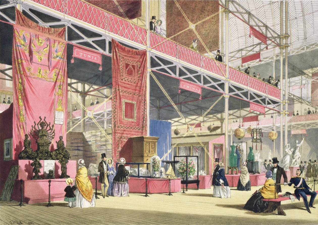 Crystal Palace, Tunus ve Çin Galerileri (renkli taş) by Joseph Nash