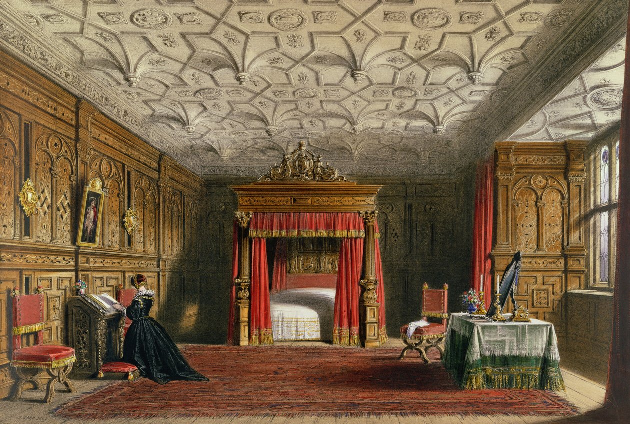 Inlaid Chamber, Sizergh, Westmoreland, 1849  by Joseph Nash