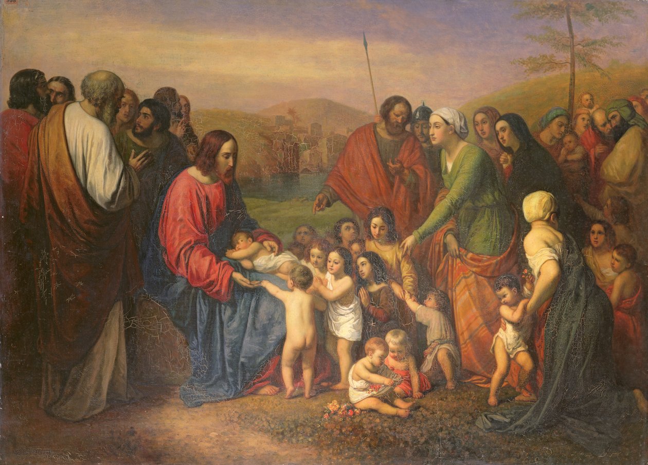 Küçük çocuklar bana gelsin, 1837 by Joseph Nicolas Robert Fleury