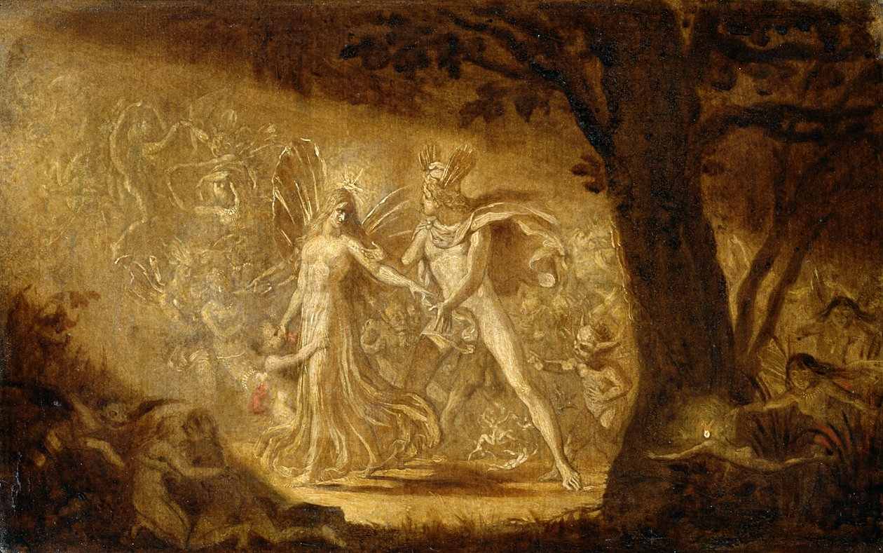The Quarrel of Oberon and Titania, c.1849 (ayrıca bkz. 68757) için çalışma by Joseph Noel Paton
