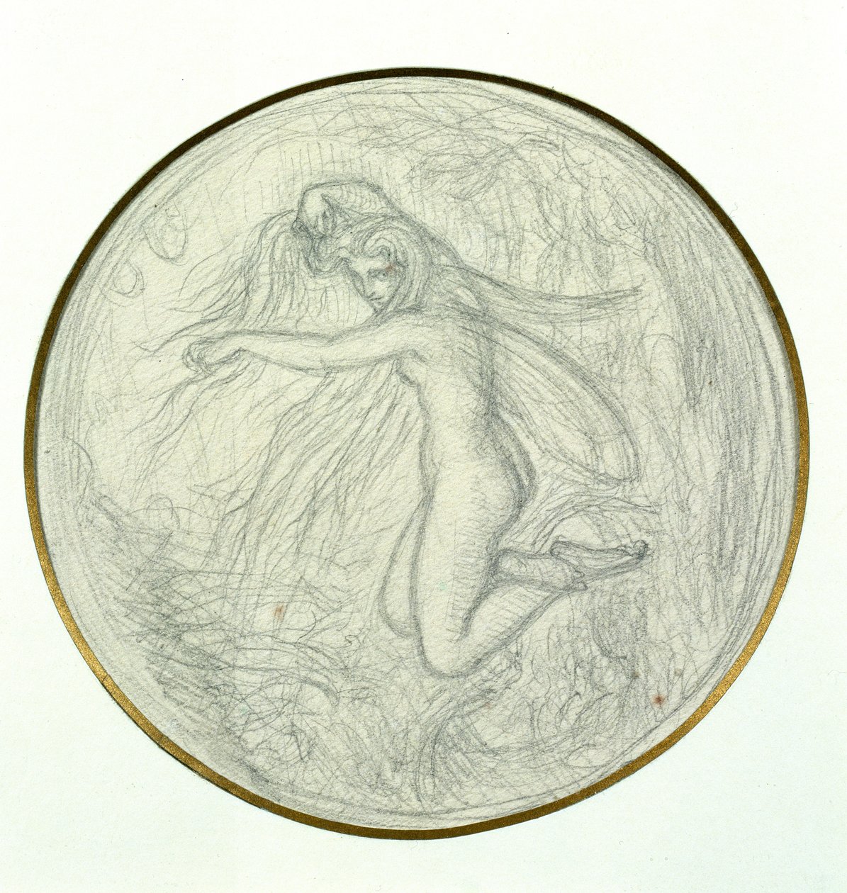 Rannsókn á ævintýri (blýantur á korti) by Joseph Noel Paton