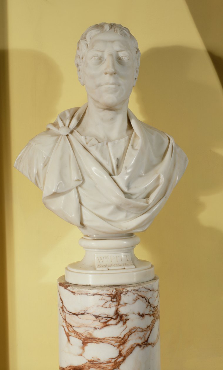 William Pitt the Elder, 1. Chatham Kontu (1708-78) (mermer) büstü by Joseph Nollekens