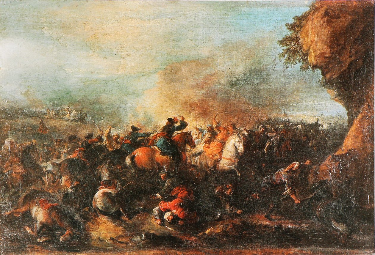 Türkler ve Hıristiyanlar arasındaki savaş by Joseph Parrocel