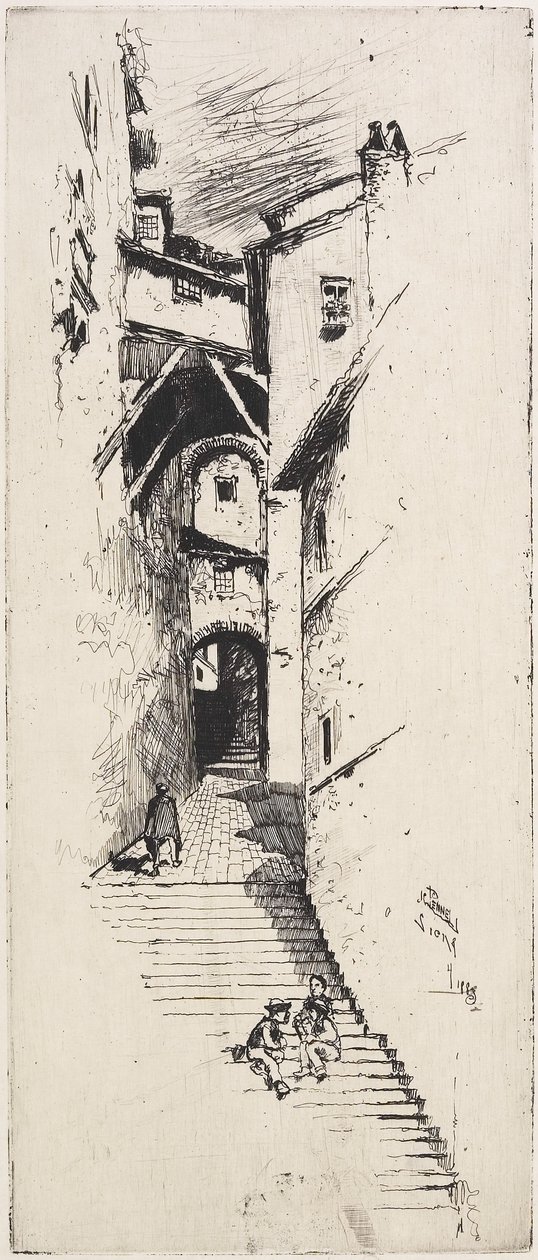Merdivenler Sokağı, Siena, 1883 by Joseph Pennell