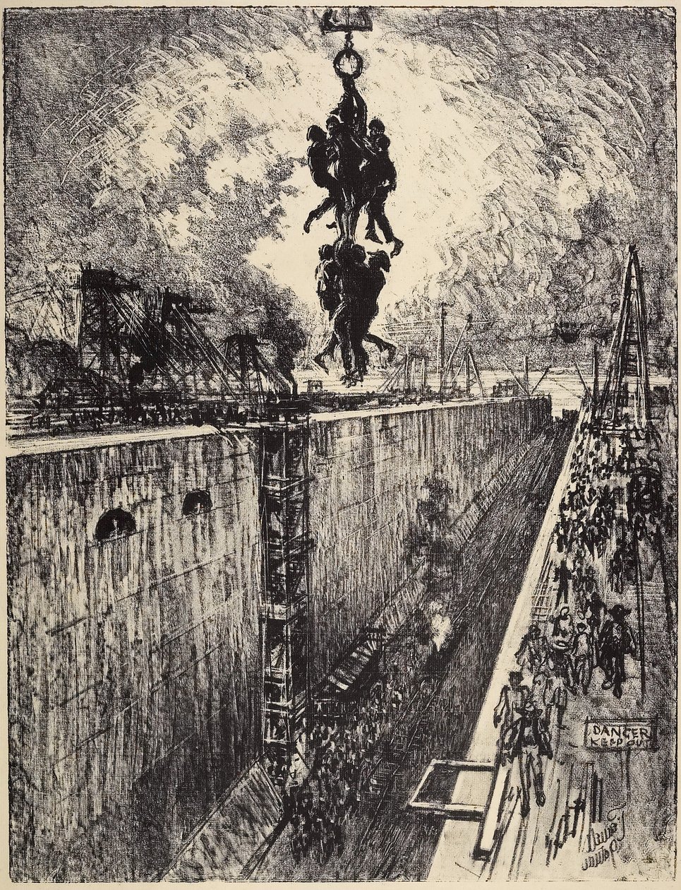 Günün Sonu, Gatun Kilidi, 1912 by Joseph Pennell