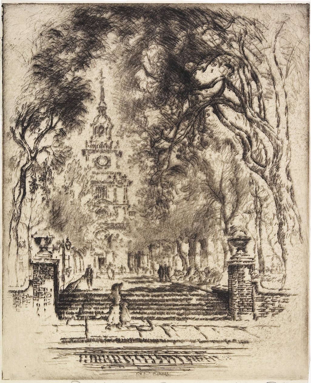 Meydan, Bağımsızlık Meydanı, Philadelphia, 1920 by Joseph Pennell