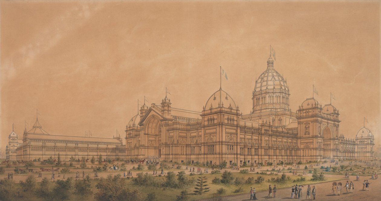 Sergi Binası Melbourne 1880, Ana Salonun Güney Batı Yönü by Joseph Reed