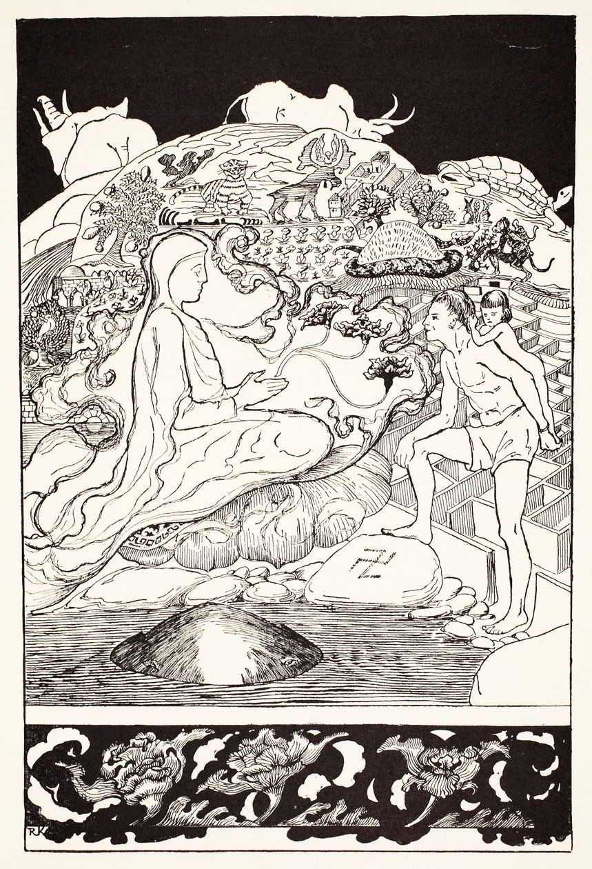 En Yaşlı Sihirbaz Adam ve Küçük Kızı ile konuşurken Yengeç Pau Amma kaçıyor, Rudyard Kipling, pub