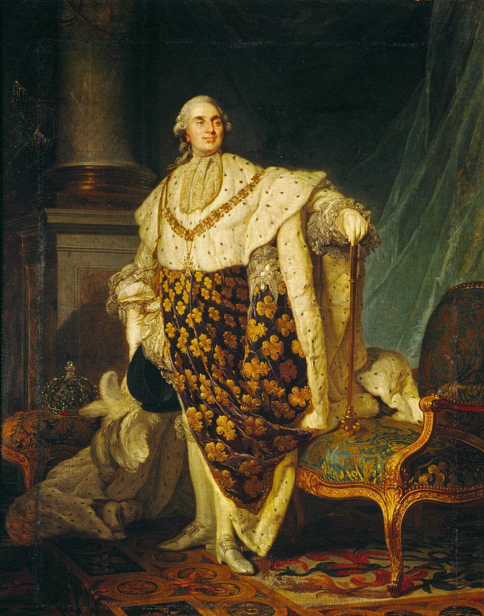 Louis XVI (1754-93) Fransa Kralı Taç Giyme Cüppeleri, 1777 by Joseph Siffred Duplessis