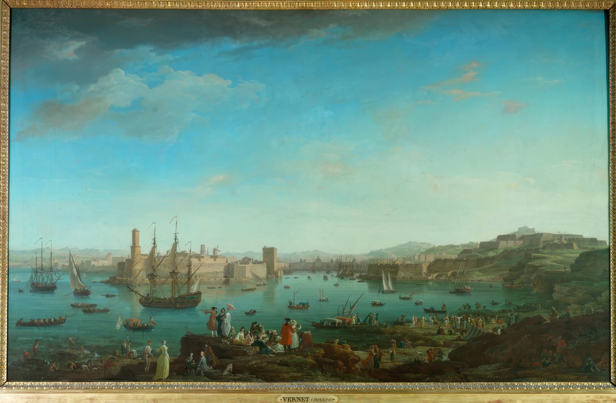 Marsilya limanına giriş by Claude Joseph Vernet