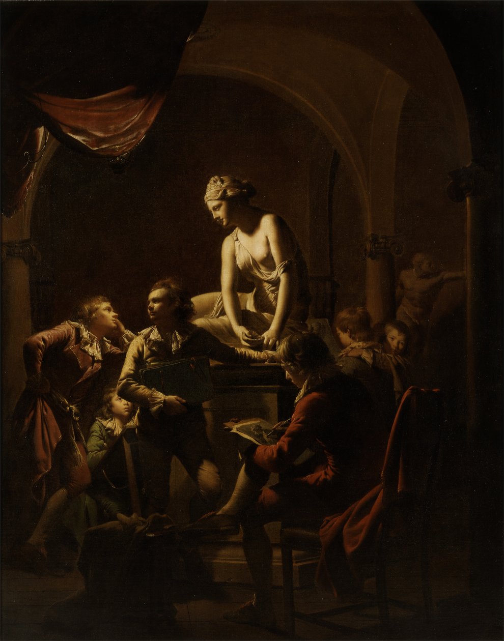 Lamplight tarafından Akademi by Joseph Wright of Derby
