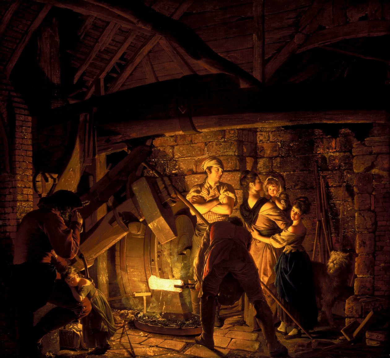 bir demir ocağı by Joseph Wright of Derby