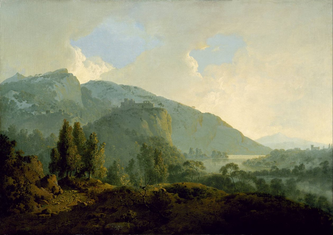 Dağlar ve Nehir ile İtalyan Manzarası by Joseph Wright of Derby