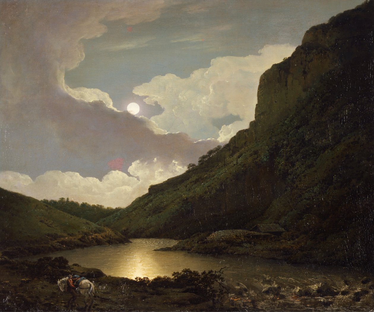 Ay Işığından Matlock Tor by Joseph Wright of Derby