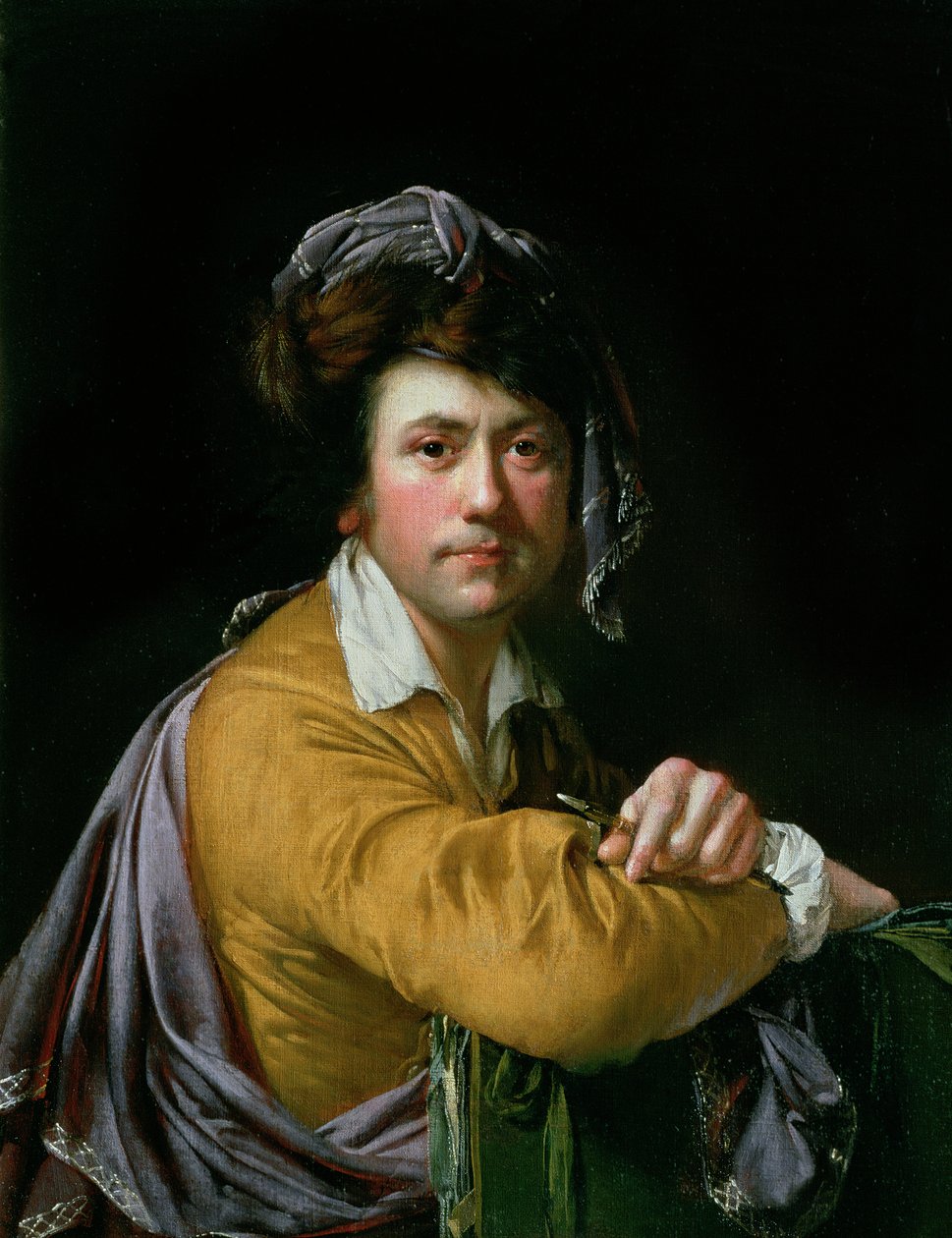 Yaklaşık Kırk yaşında Otoportre, c.1772-3 by Joseph Wright of Derby