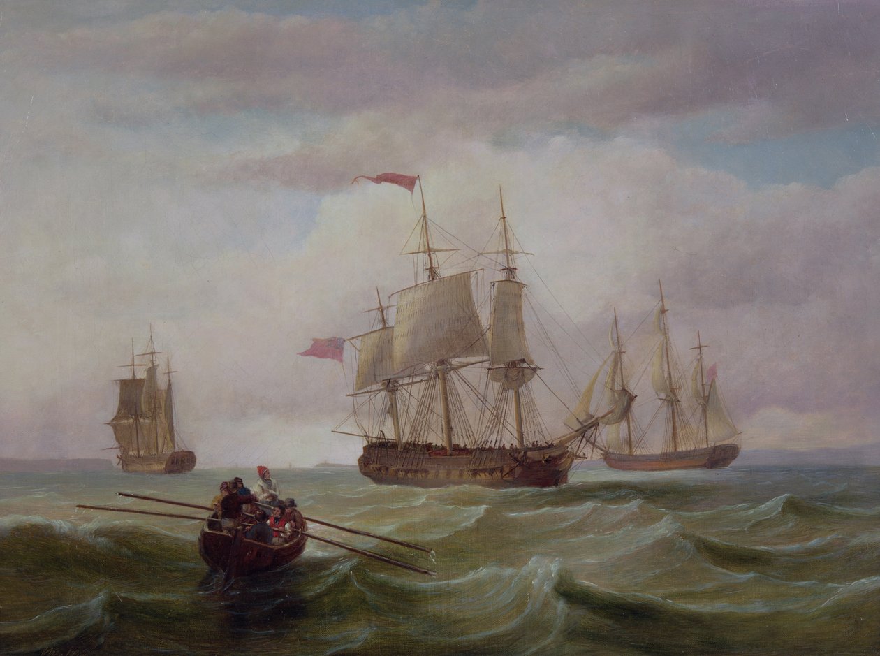 Bristol Kanalında Üç Doğu Hindistanlı by Joseph Walter