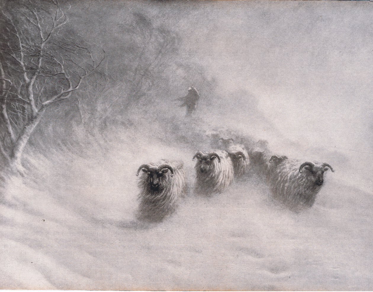 Kış fırtınalı bir patlama ile geliyor, Bibbys Annual, 1916-1917 by Joseph Farquharson
