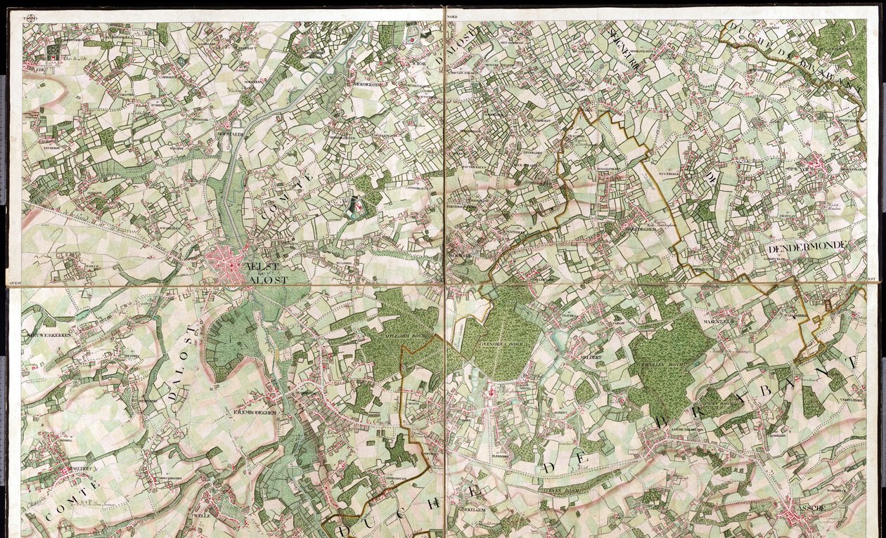 Aelst ou Alost Haritası - Aalst, Belçika by Joseph de Ferraris